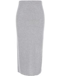 Twinset - Midi Skirt With Logo Patch - Lyst