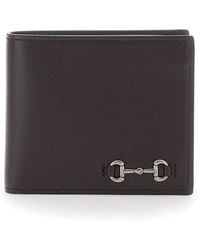 Gucci - Bi-Fold Wallet With Horsebit On The Front And Embossed Logo On The Inside - Lyst