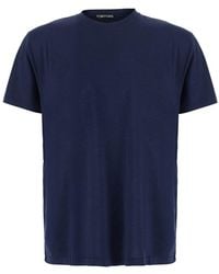 Tom Ford - Crew Neck T-Shirt Blend Cotton Lyocell T-Shirts - Lyst