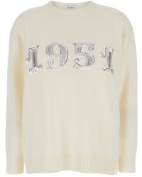 Max Mara - Wool And Cashmere Sweater With Logo Tops - Lyst