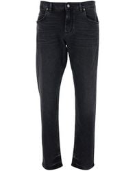 Dolce & Gabbana - Jeans With Logo Patch On The Rear And Belt Loops - Lyst