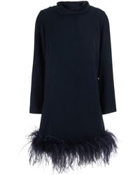 P.A.R.O.S.H. - Feathers Dress With Feather Details, Tech Fabric - Lyst