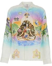 CASABLANCA - 'Innocence' Short With Cuban Collar And All-Over Print - Lyst