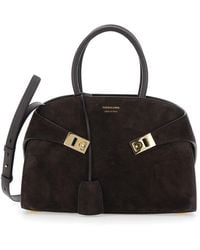 Ferragamo - Handbag 'Hug Piccola' With Logo And Gancini Buckles - Lyst