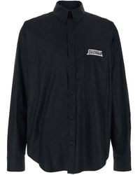 Balenciaga - Button-Down Collar Shirt With Logo On Front And Back - Lyst