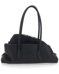 The Attico - 'La Passeggiata Small' Shoulder Bag With Tubular Handles And Impressed Logo On The Front - Lyst