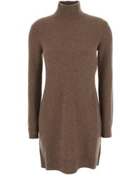 Max Mara Pure - 'Edison' Dress With High Neck And Ribbed Trims - Lyst