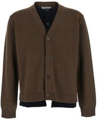 JW Anderson - Jw Anderson Cardigan With V-Neck And Layered Design - Lyst