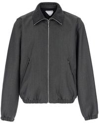 Bottega Veneta - Jacket With Classic Collar With Intreccio And All - Lyst