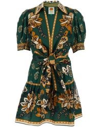 FARM Rio - 'Ayla' Mini Dress With All-Over Floral Motif And Bow On The Front - Lyst