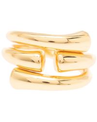 FEDERICA TOSI - 'new Tube' Gold-colored Ring In 18k Gold-plated Bronze - Lyst