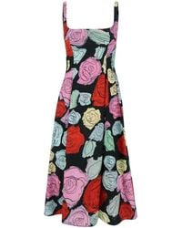 Marni - Abito Con Gonna Svasata E Motivo Floreale All-Over - Lyst