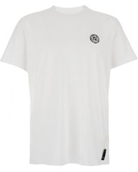 Fendi - Crewneck T-Shirt With Logo Print On The Front And Logo Patch On The Rear - Lyst