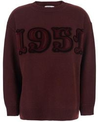 Max Mara - Crew Neck Sweater With Front Embroidery - Lyst