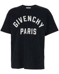 Givenchy - Crewneck T-Shirt With Maxi Logo Lettering On The Front - Lyst