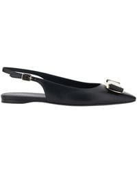 Ferragamo - 'Zelmi' Slingback Ballet Shoes With Logo Plaque On The Front - Lyst