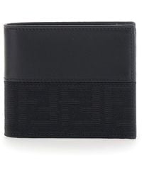 Fendi - Dark Bi-Fold Wallet With Ff Motif - Lyst