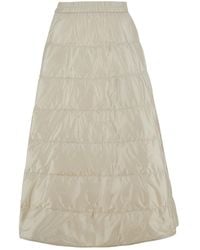 Moncler - Skirt With Elasticized Waist And Tone-On-Tone Logo Patch On The Back - Lyst