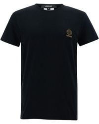 Versace - Crewneck T-Shirt With Medusa Logo Print - Lyst