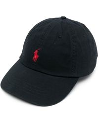 Polo Ralph Lauren - Black Baseball Cap With Logo Embroidery In Cotton - Lyst