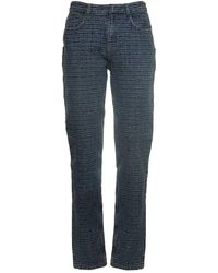 Givenchy Five-pocket Denim Jeans With Monogram Print - Blue