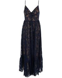 MICHAEL Michael Kors - Long V-Neck Lace Dress - Lyst