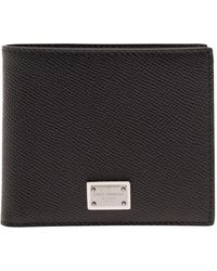 Dolce & Gabbana - Bi-Fold Wallet With Logo Plaque On The Front - Lyst