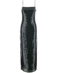 ROTATE BIRGER CHRISTENSEN - Long Dress With Spaghetti Straps And All-Over Sequins In - Lyst