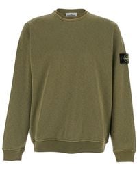 Stone Island - Crewneck Sweatshirt With Dropped Shoulders And Logo - Lyst