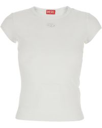 DIESEL - 'Angie' T-Shirt With D-Logo Plaque On The Front - Lyst