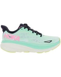 Hoka One One - Sneakers 'Clifton 9' Con Ricamo A Zig Zag E Stampa Logo Laterale - Lyst