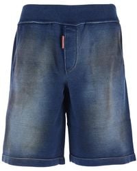 DSquared² - Shorts With Stretch Waist And Lived-In Effect - Lyst