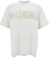 Balenciaga - Crewneck T-Shirt With Tape Type Print - Lyst