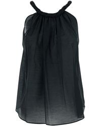 Semicouture - Flared Sleeveless Top With Braided Detail On The Nec - Lyst