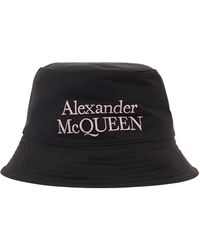 Alexander McQueen - And Reversible Bucket Hat With Logo Embr - Lyst