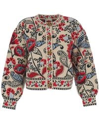 FARM Rio - Cardigan Con Scollo Rotondo E Motivo Floreale - Lyst