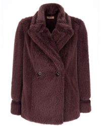 Twinset - Double-Breasted Coat With Peak Revers - Lyst