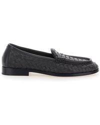 Bottega Veneta - 'Silenzio' Loafers With Rounded Toe And Intreccio Motif - Lyst