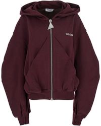 The Attico - Felpa Crop Con Cappuccio Fisso E Logo Lettering Sul Fronte - Lyst