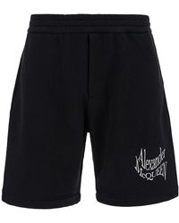 Alexander McQueen - Warped Logo Sweat Shorts - Lyst