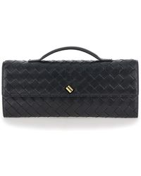 Bottega Veneta - 'Andiamo' Clutch With Handle And Intreccio Motif - Lyst