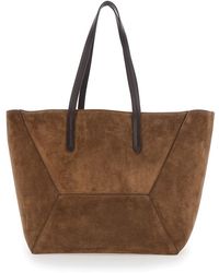 Brunello Cucinelli - Tote Bag Duo Suede Leather - Lyst