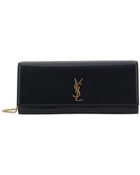 Saint Laurent - 'Kate' Crossbody Bag With Chain-Link Shoulder Strap And Cassandre Plaque On The Front - Lyst