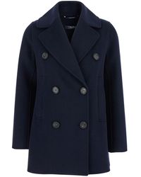 Max Mara - 'Caban' Coat With Notched Revers And Half Belt - Lyst