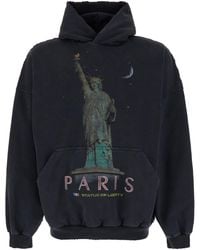 Balenciaga - Felpa Oversize Con Cappuccio 'Paris Liberty' - Lyst