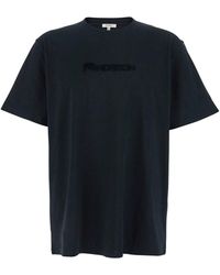 JW Anderson - T-Shirt Girocollo Con Ricamo Logo Lettering Sul Fronte In - Lyst