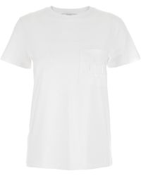 Max Mara - 'Papaia' Crewneck T-Shirt With Tonal Logo Embroidery On The Front - Lyst