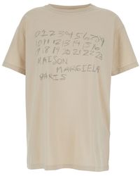 Maison Margiela - Crewneck T-Shirt With Maxi Logo Print On The Front - Lyst