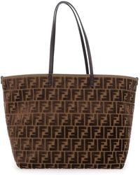 Fendi - 'Roll Large' Shopper With All-Over Ff Motif - Lyst