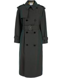 Burberry - Long Trench Coat With Check Lining - Lyst